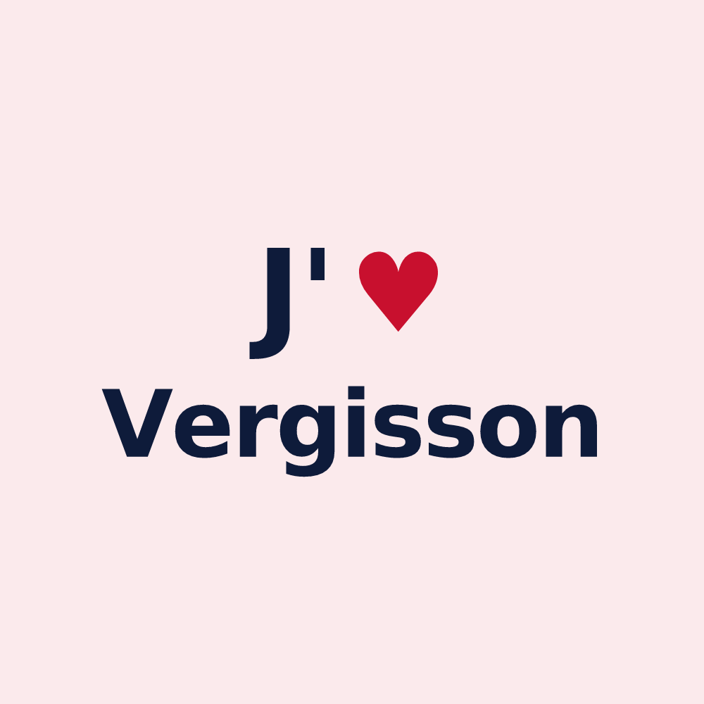 Magnet personnalisé Vergisson — design « J'aime Vergisson » imprimé sur le magnet