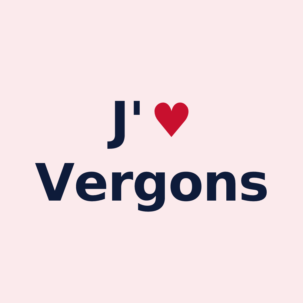Magnet personnalisé Vergons — design J'aime Vergons