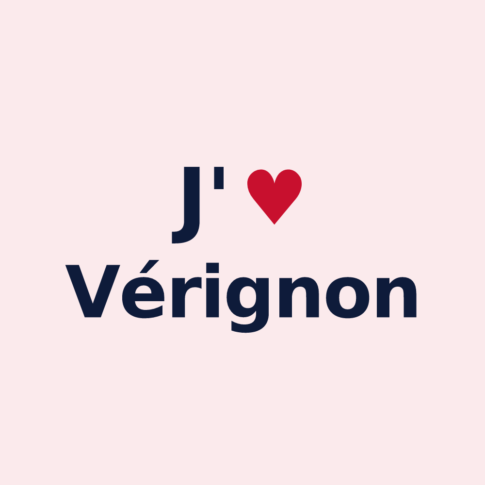 Magnet personnalisé Vérignon — design J'aime Vérignon