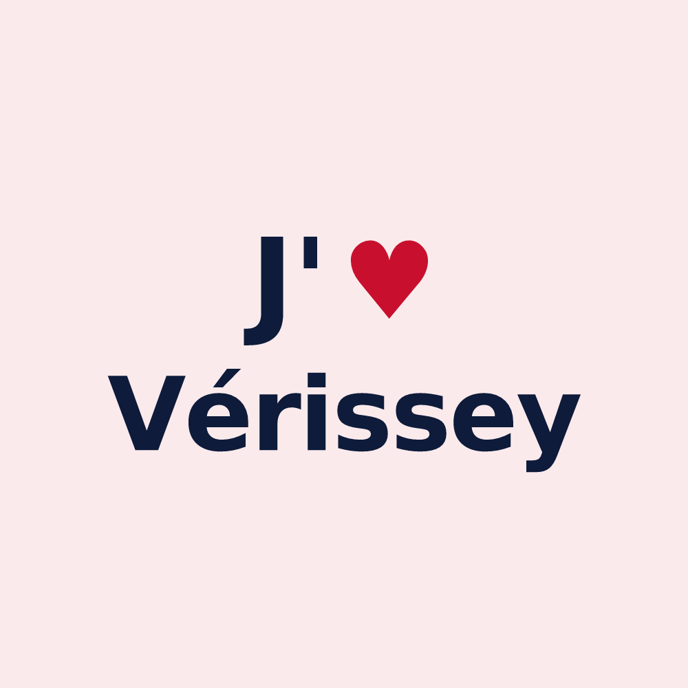 Magnet personnalisé Vérissey — design J'aime Vérissey