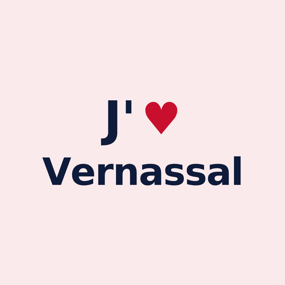 Magnet personnalisé Vernassal — design J'aime Vernassal