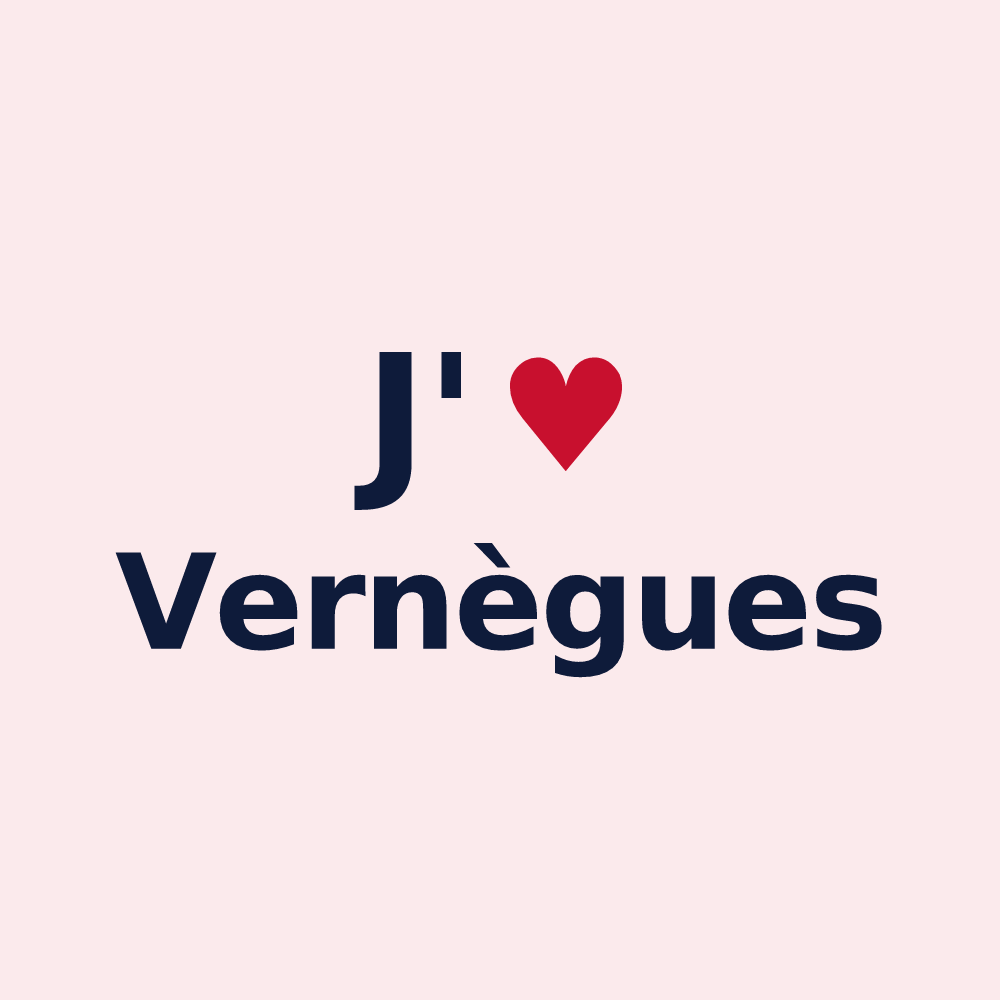 Magnet personnalisé Vernègues — design « J'aime Vernègues » imprimé sur le magnet