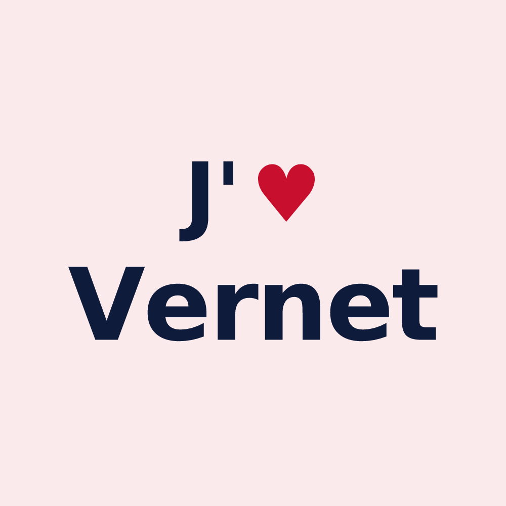 Magnet personnalisé Vernet — design J'aime Vernet
