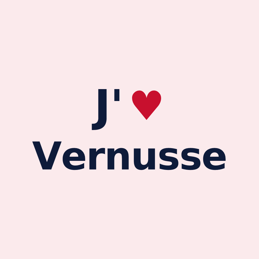 Magnet personnalisé Vernusse — design J'aime Vernusse