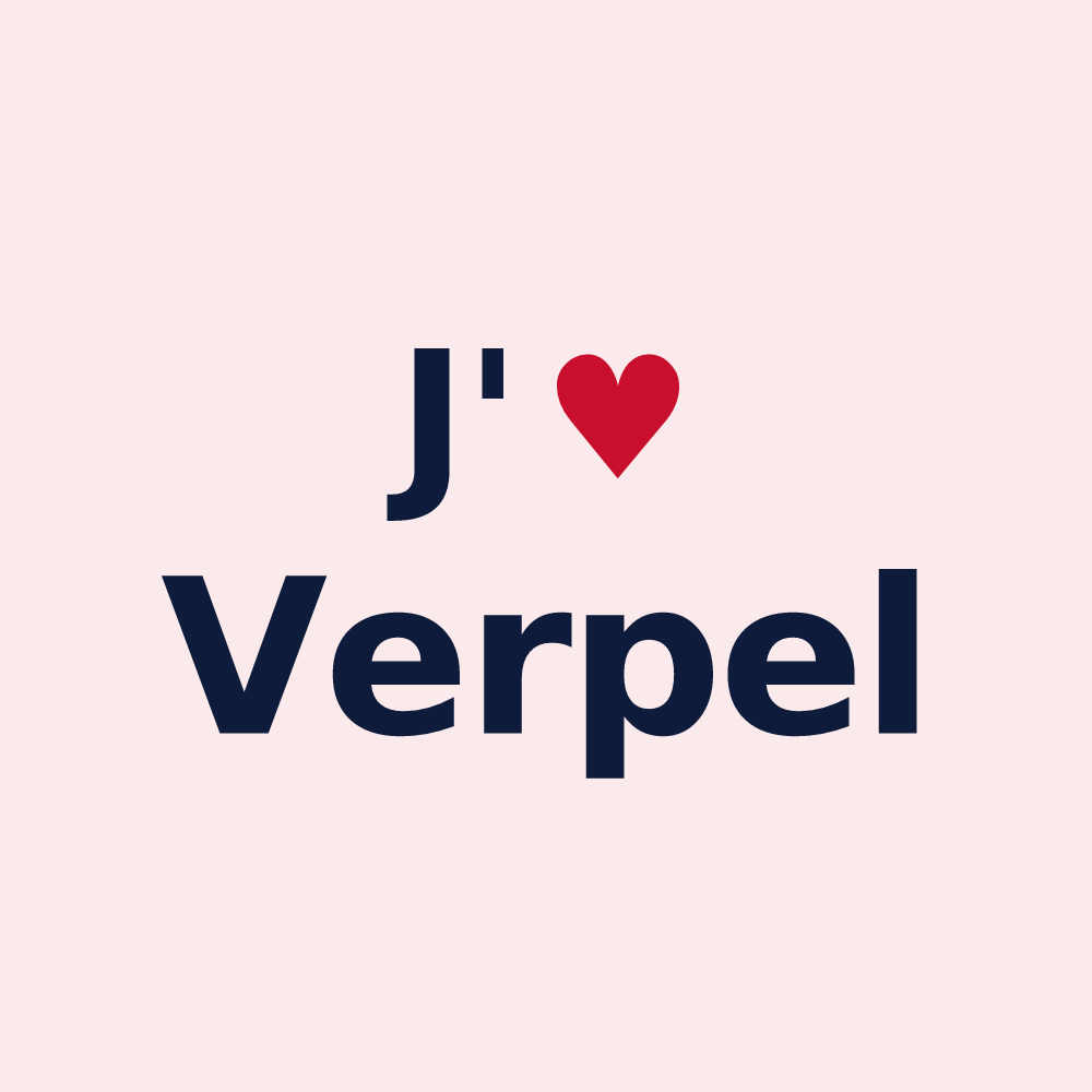 Magnet personnalisé Verpel — design « J'aime Verpel » imprimé sur le magnet