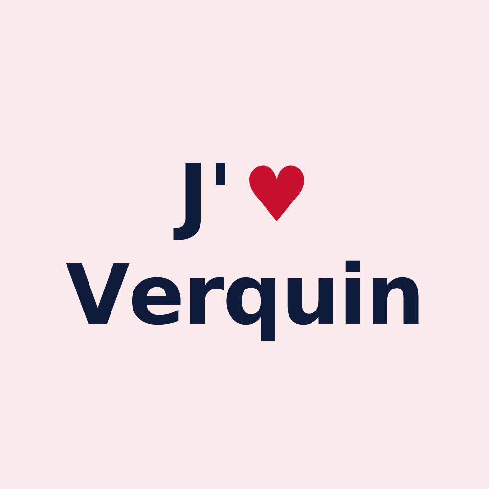 Magnet personnalisé Verquin — design J'aime Verquin