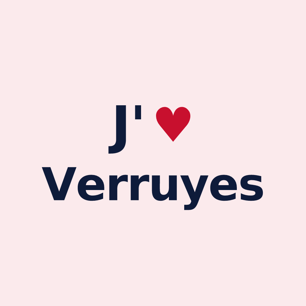Magnet personnalisé Verruyes — design J'aime Verruyes
