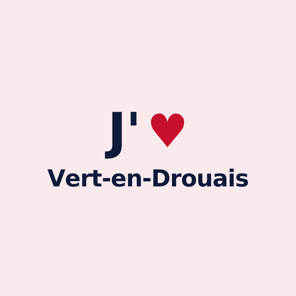 Magnet personnalisé Vert-en-Drouais — design « J'aime Vert-en-Drouais » imprimé sur le magnet