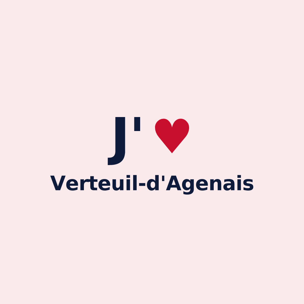 Magnet personnalisé Verteuil-d'Agenais — design J'aime Verteuil-d'Agenais