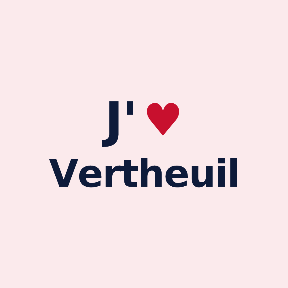 Magnet personnalisé Vertheuil — design « J'aime Vertheuil » imprimé sur le magnet