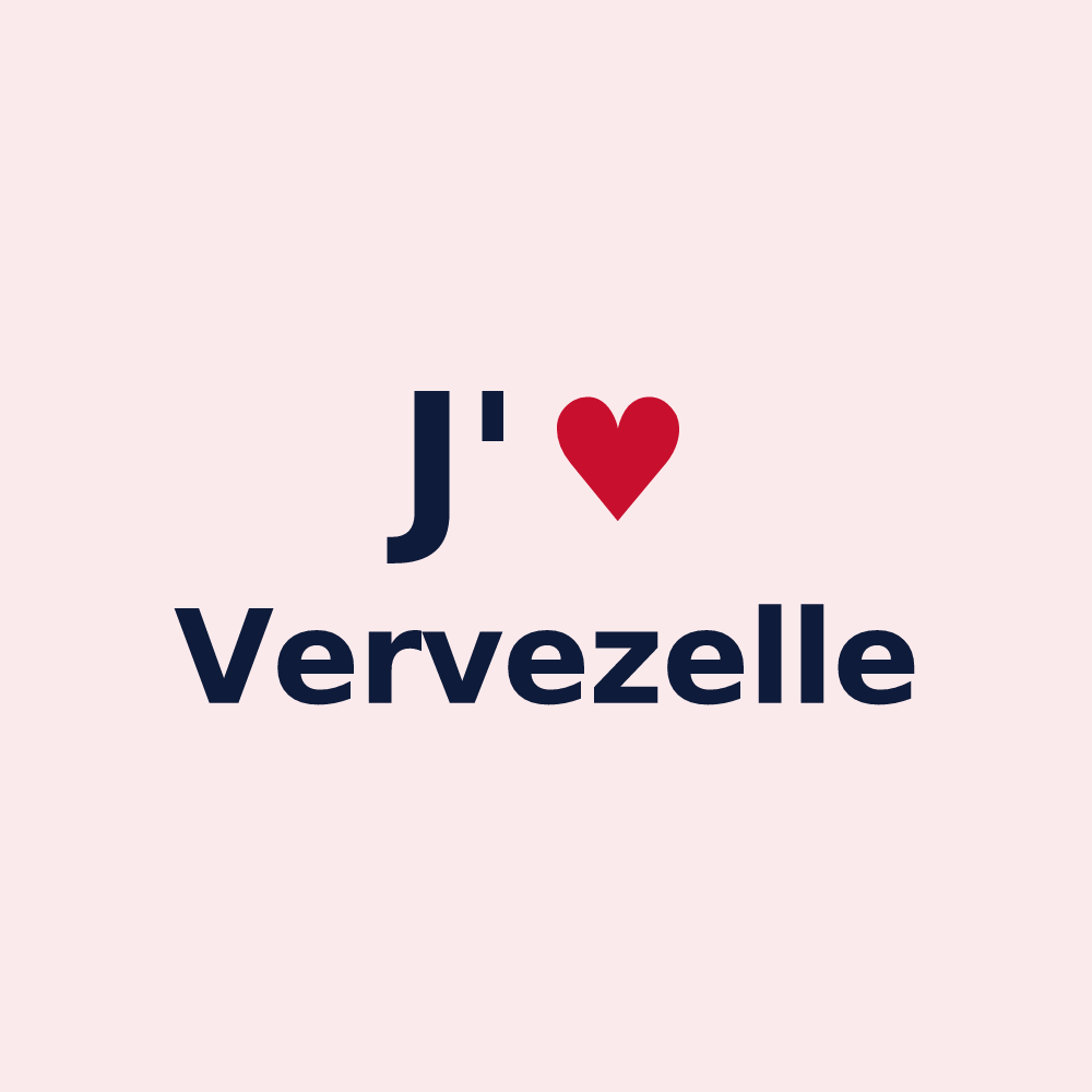 Magnet personnalisé Vervezelle — design J'aime Vervezelle