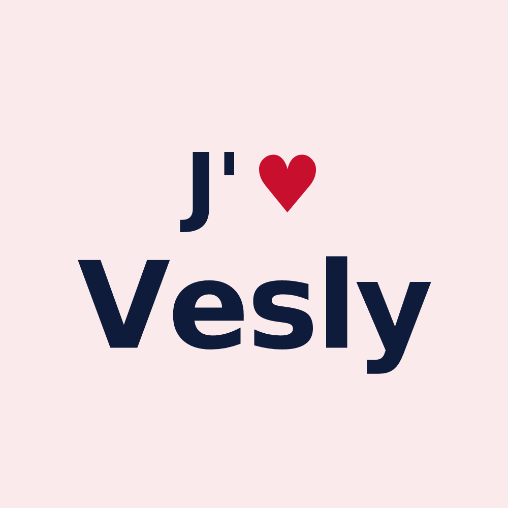 Magnet personnalisé Vesly — design J'aime Vesly