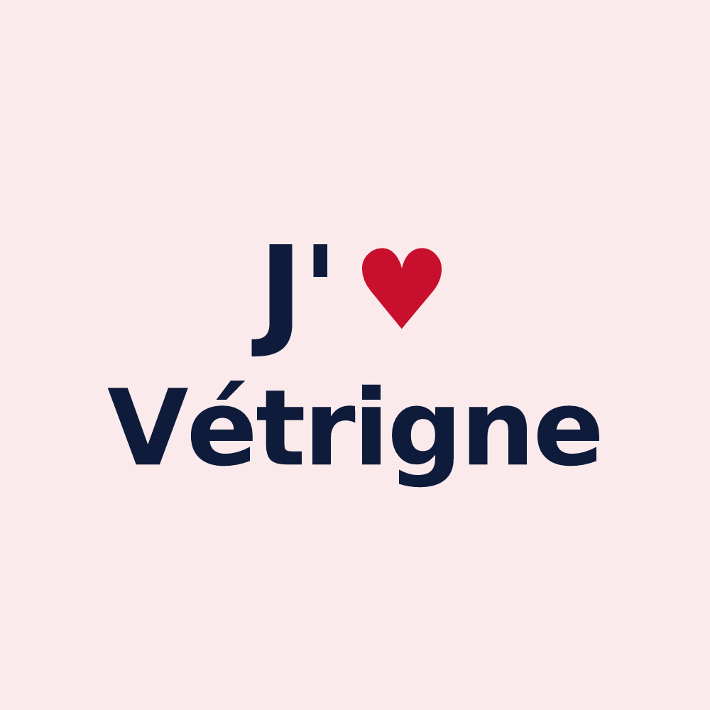 Magnet personnalisé Vétrigne — design J'aime Vétrigne