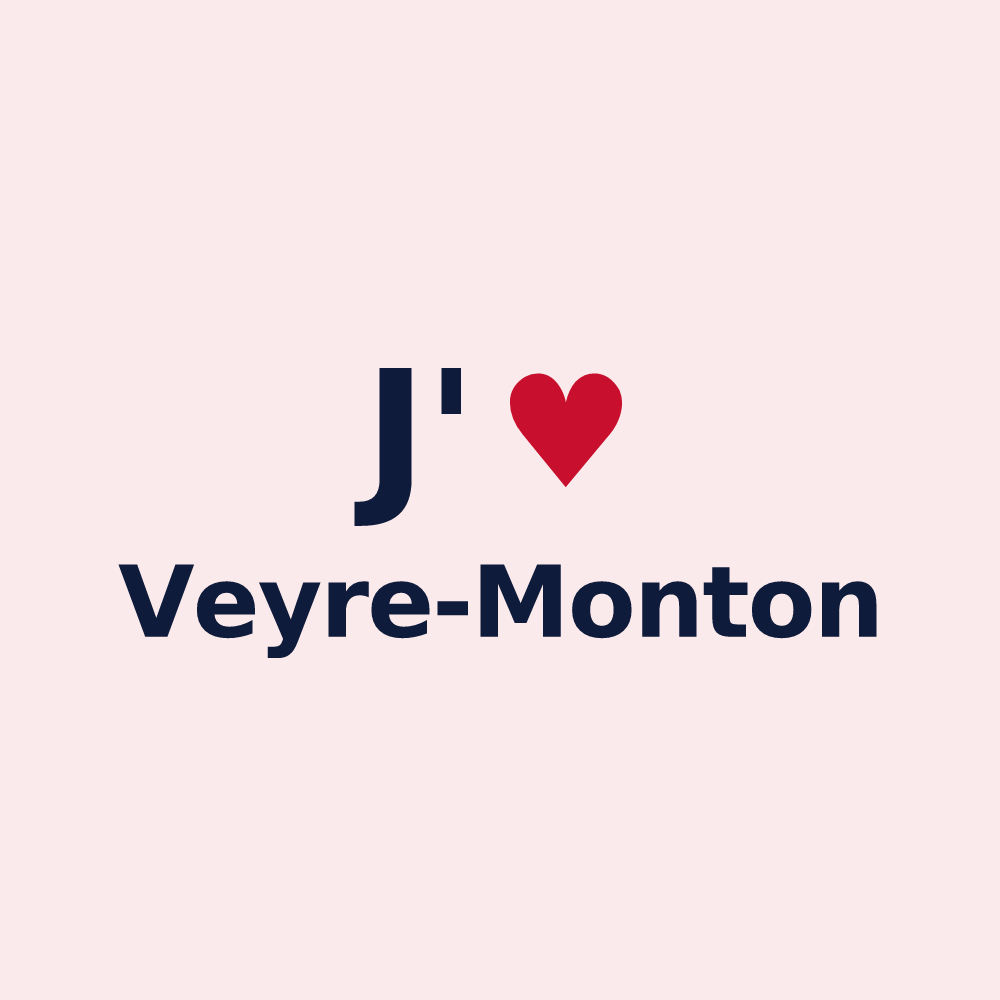 Magnet personnalisé Veyre-Monton — design J'aime Veyre-Monton