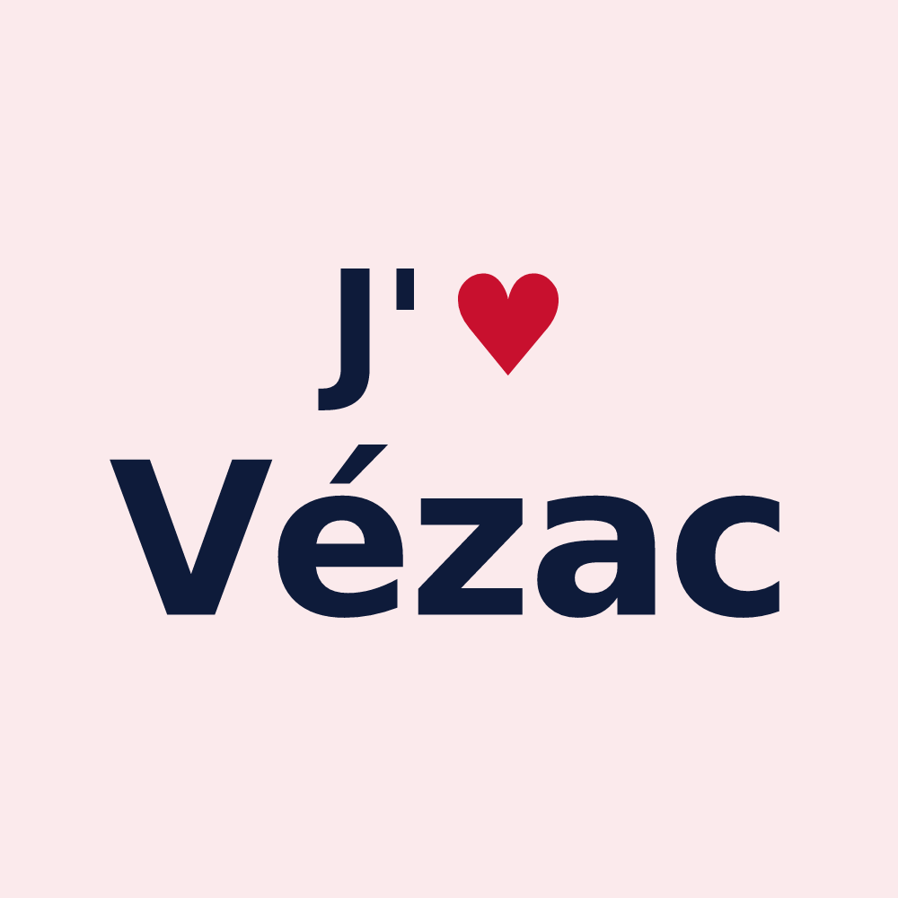 Magnet personnalisé Vézac — design J'aime Vézac