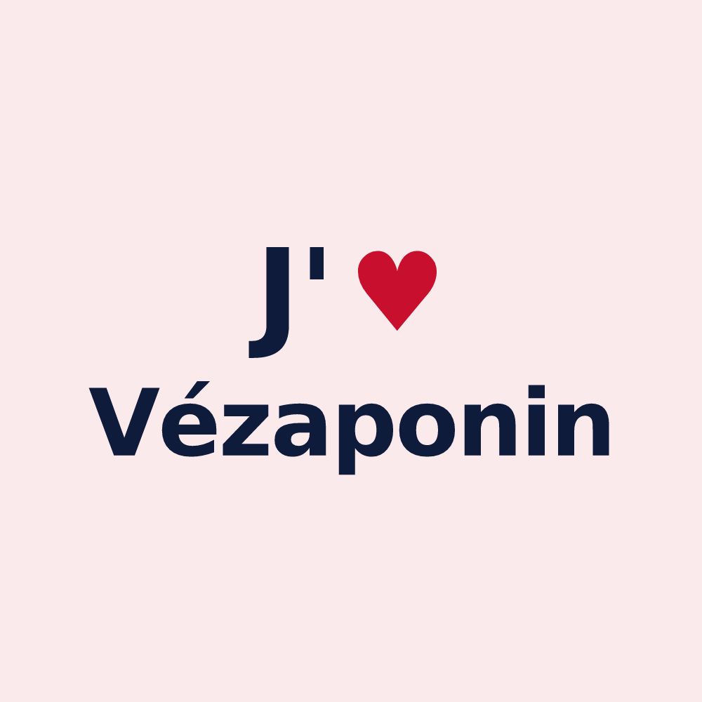 Magnet personnalisé Vézaponin — design J'aime Vézaponin