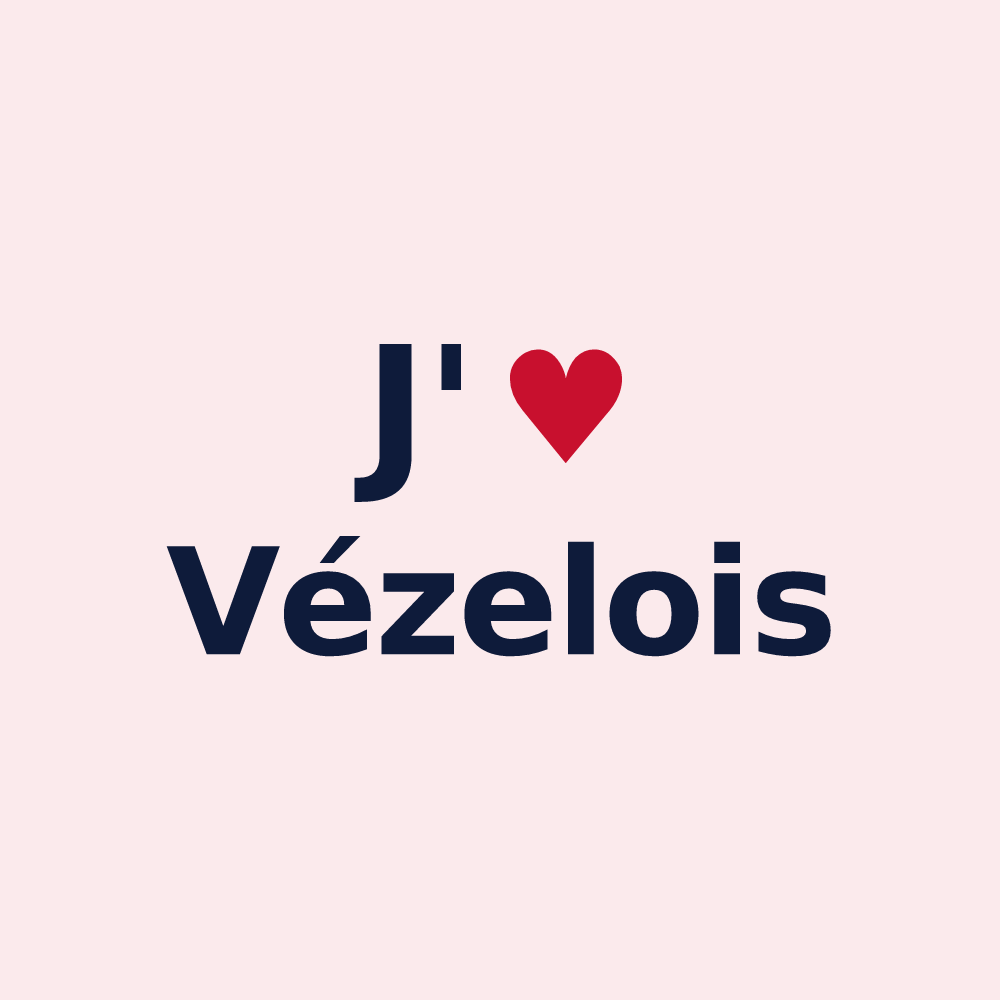 Magnet personnalisé Vézelois — design J'aime Vézelois