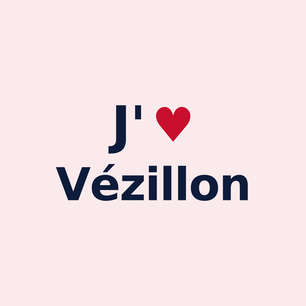 Magnet personnalisé Vézillon — design J'aime Vézillon