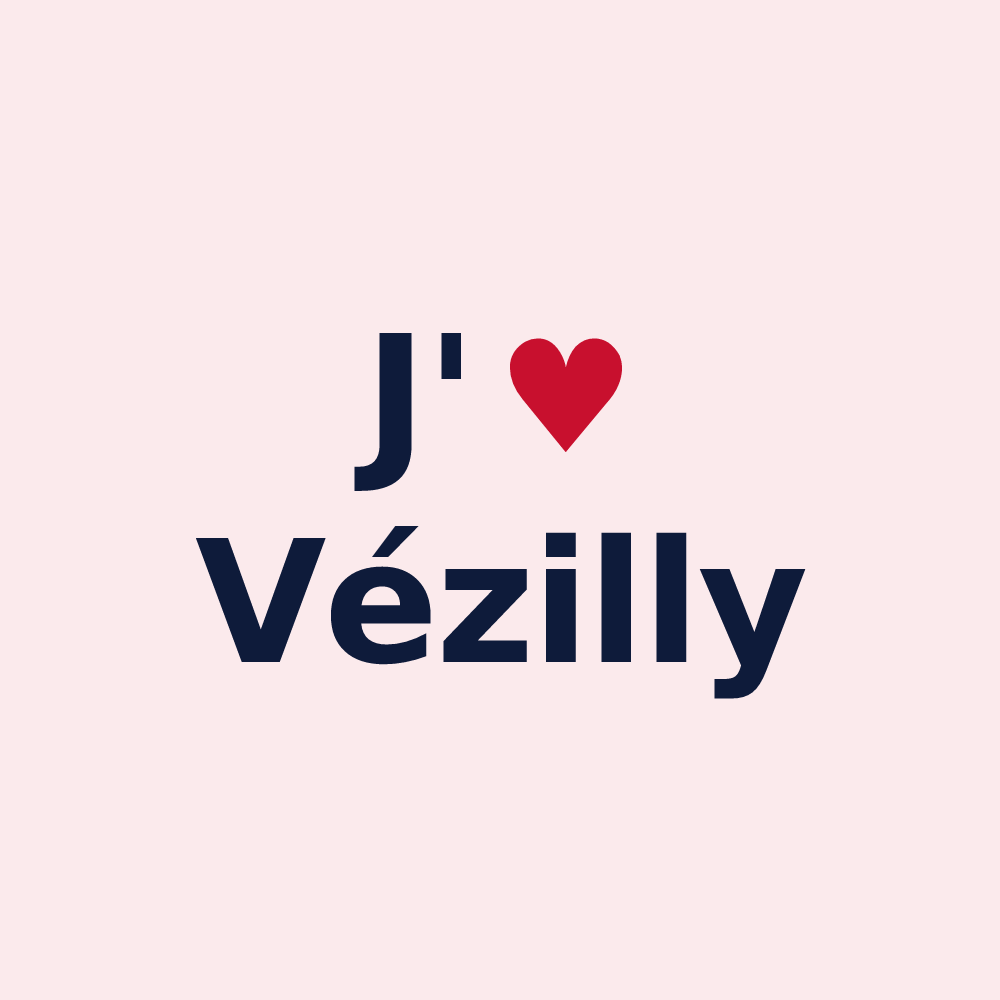 Magnet personnalisé Vézilly — design J'aime Vézilly