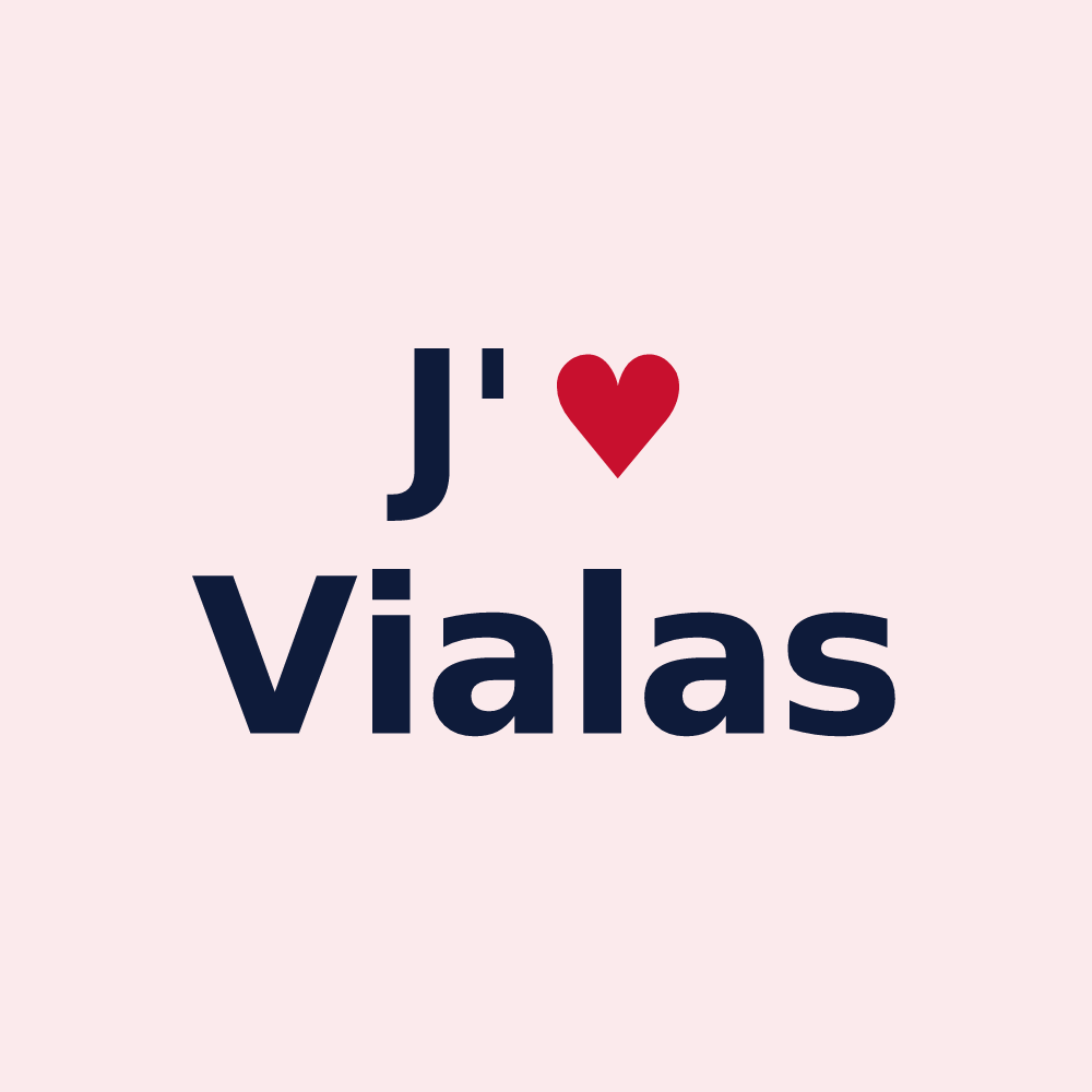 Magnet personnalisé Vialas — design J'aime Vialas