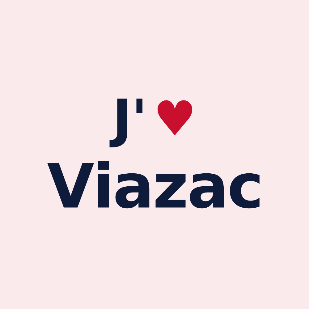 Magnet personnalisé Viazac — design « J'aime Viazac » imprimé sur le magnet