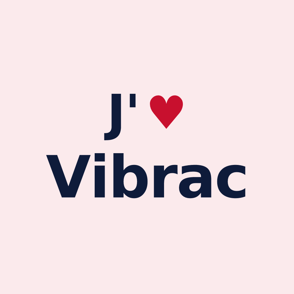 Magnet personnalisé Vibrac — design J'aime Vibrac