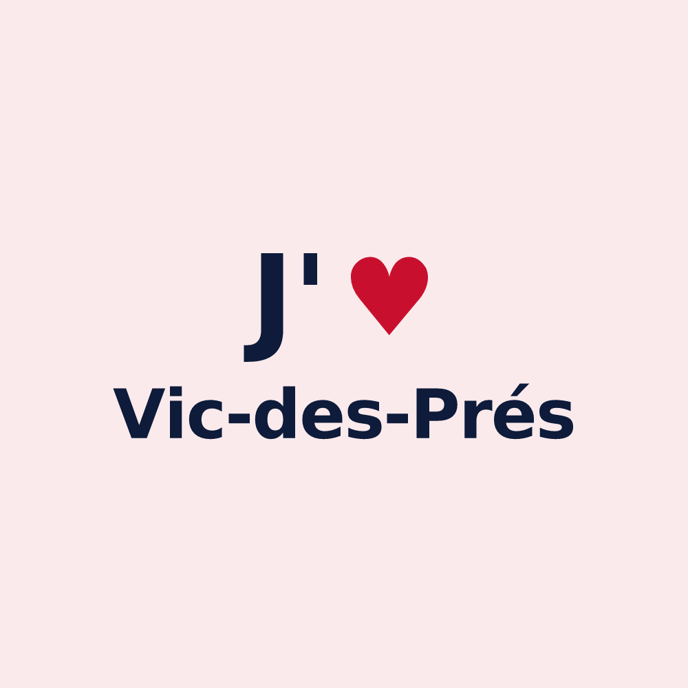 Magnet personnalisé Vic-des-Prés — design J'aime Vic-des-Prés