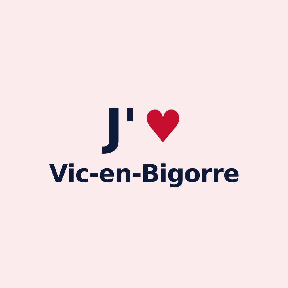Magnet personnalisé Vic-en-Bigorre — design J'aime Vic-en-Bigorre