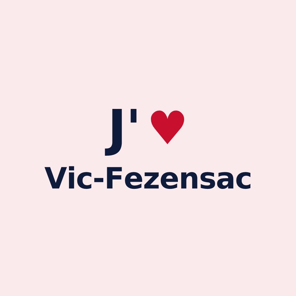 Magnet personnalisé Vic-Fezensac — design J'aime Vic-Fezensac