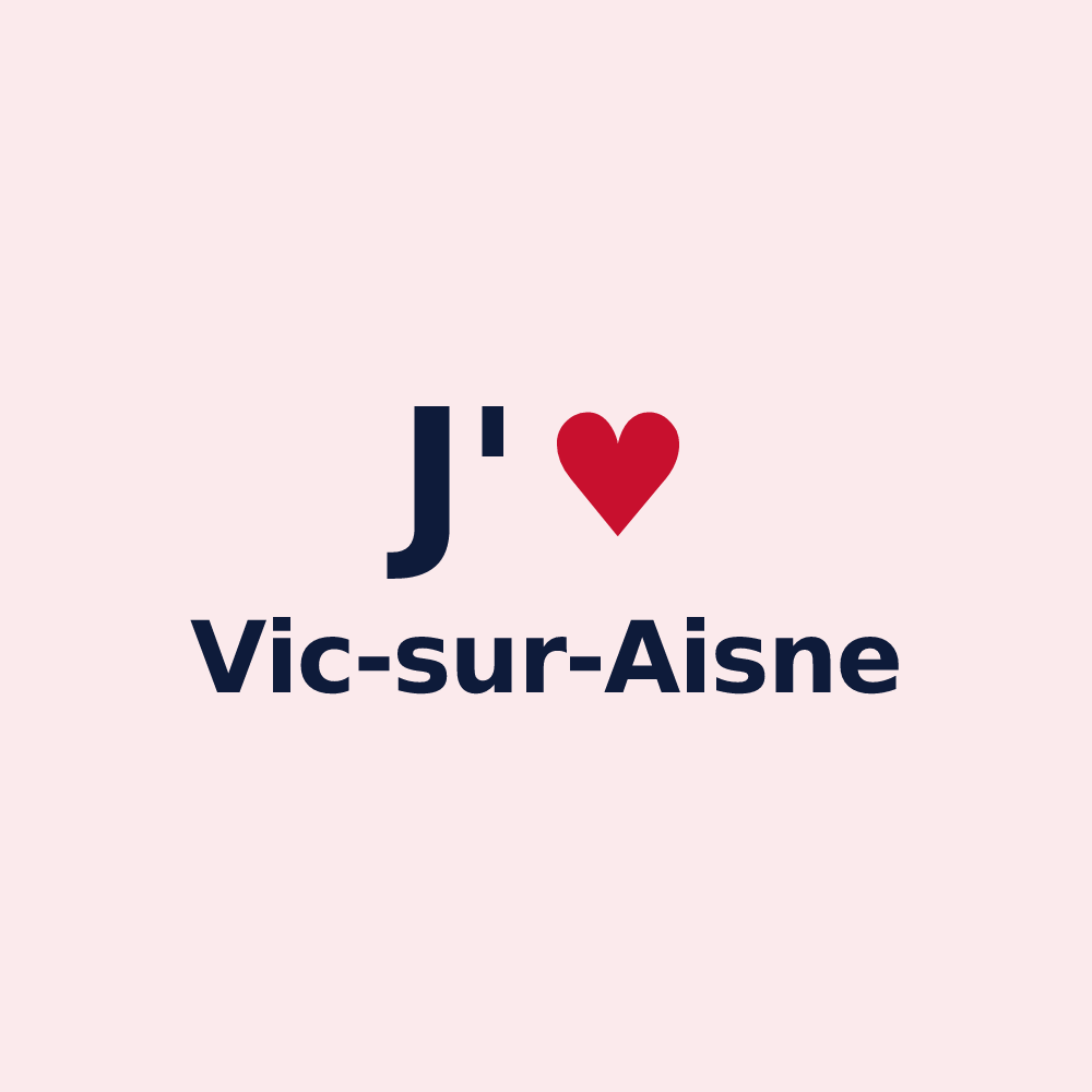 Magnet personnalisé Vic-sur-Aisne — design J'aime Vic-sur-Aisne
