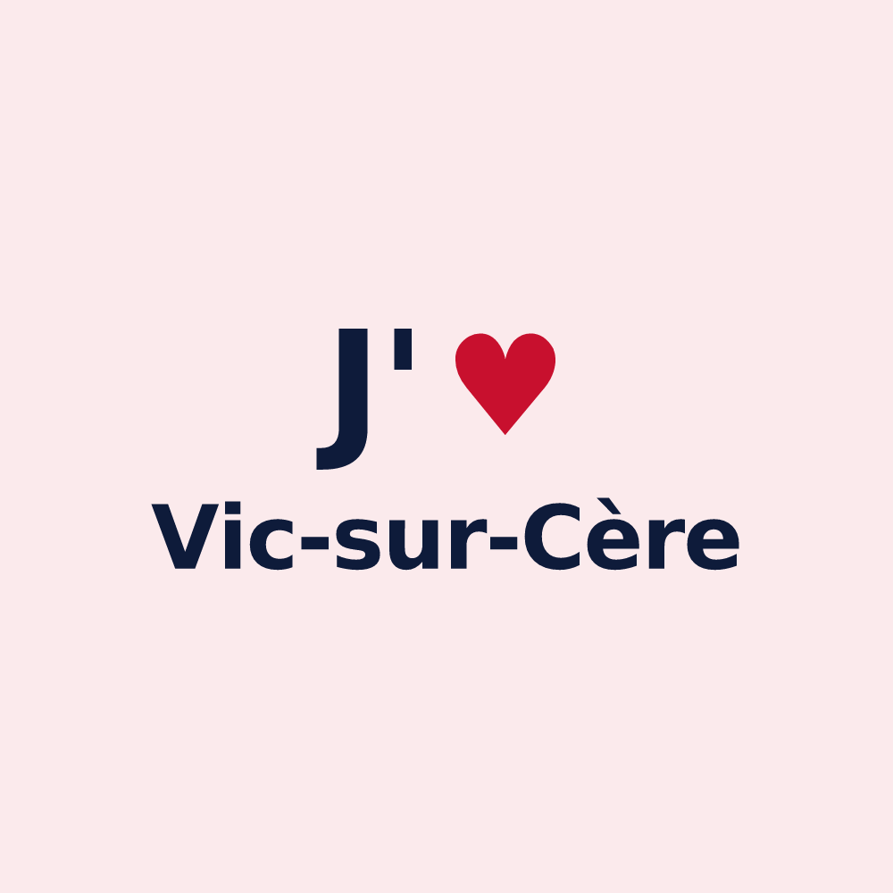 Magnet personnalisé Vic-sur-Cère — design J'aime Vic-sur-Cère