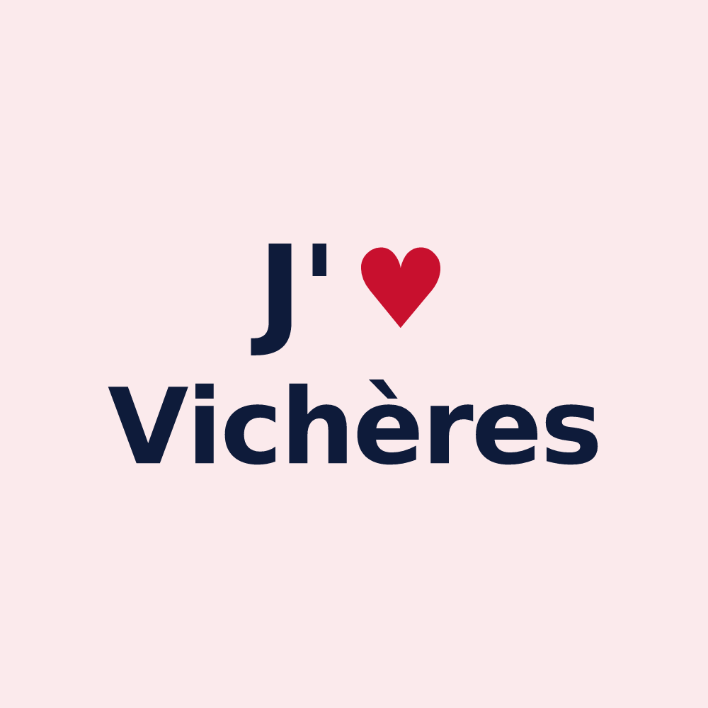 Magnet personnalisé Vichères — design « J'aime Vichères » imprimé sur le magnet