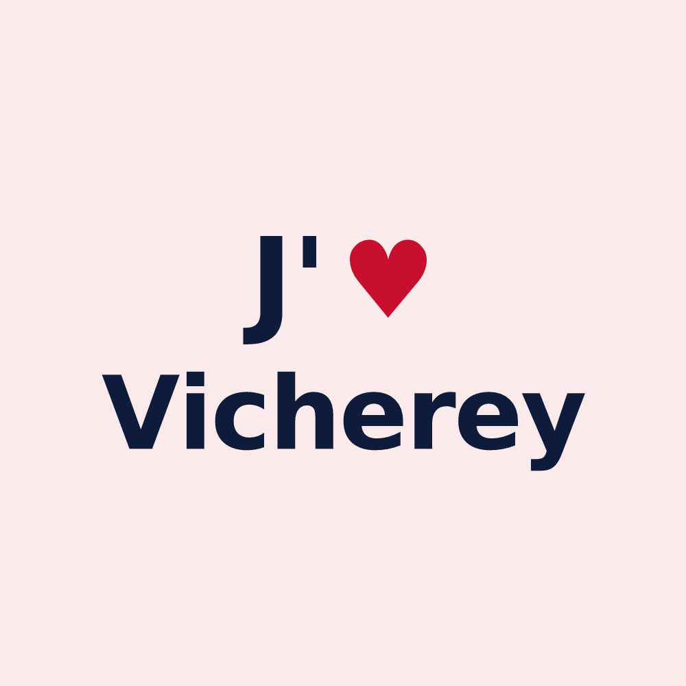 Magnet personnalisé Vicherey — design J'aime Vicherey