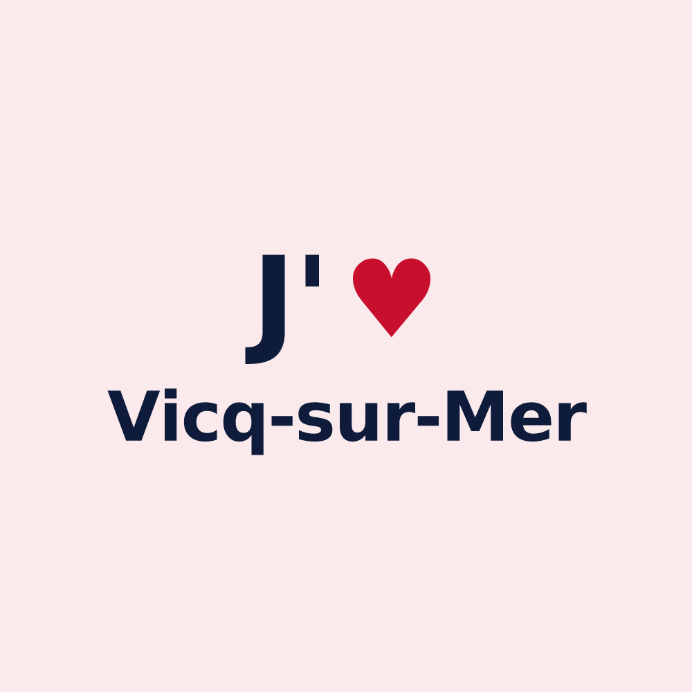 Magnet personnalisé Vicq-sur-Mer — design J'aime Vicq-sur-Mer