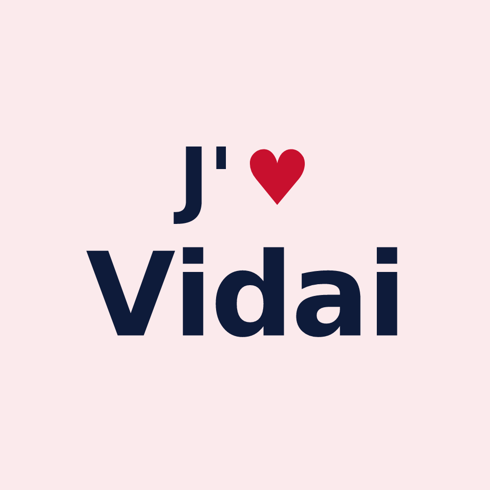 Magnet personnalisé Vidai — design J'aime Vidai