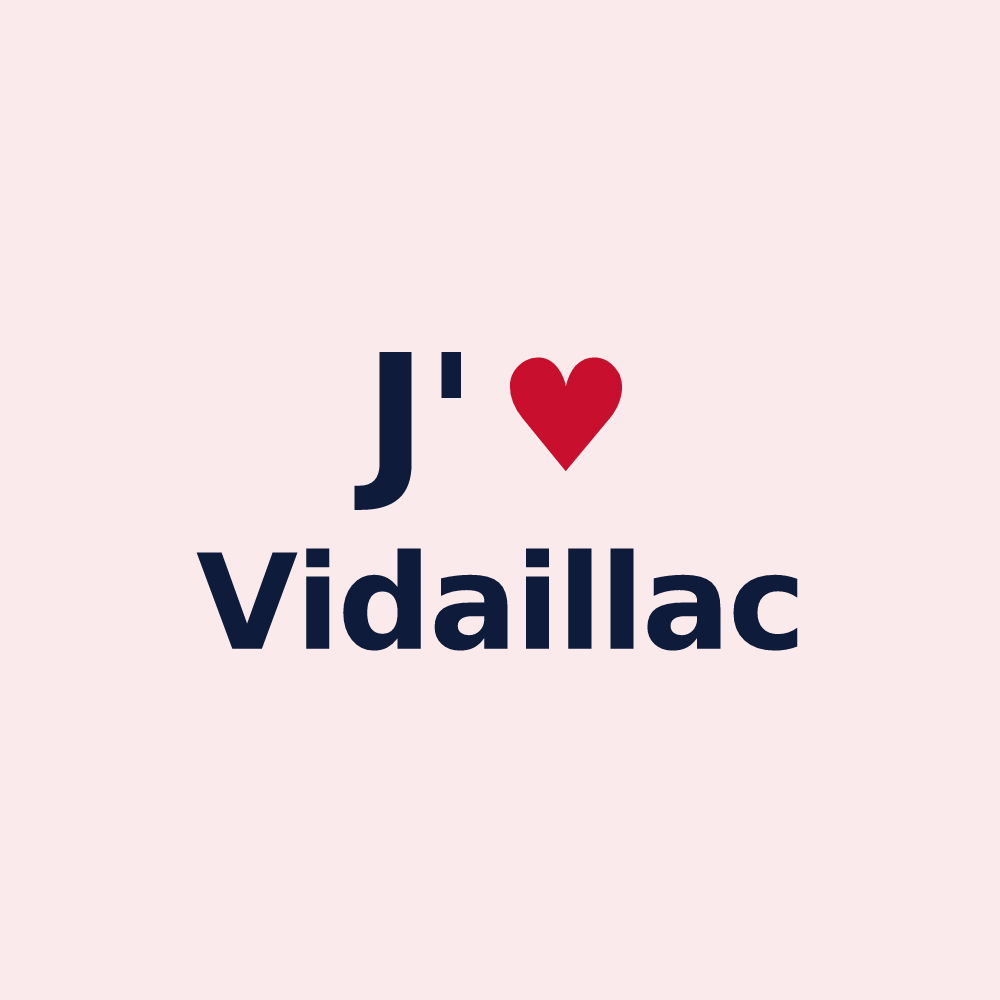 Magnet personnalisé Vidaillac — design J'aime Vidaillac