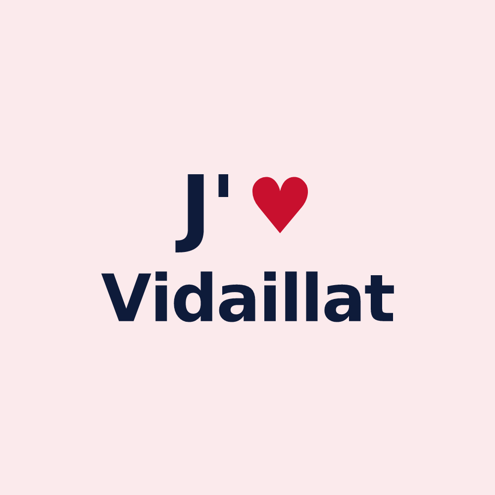 Magnet personnalisé Vidaillat — design J'aime Vidaillat