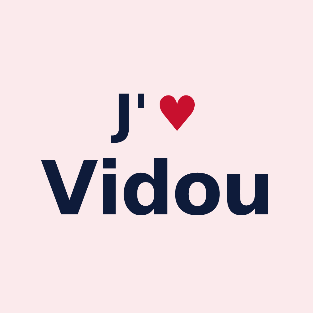 Magnet personnalisé Vidou — design J'aime Vidou