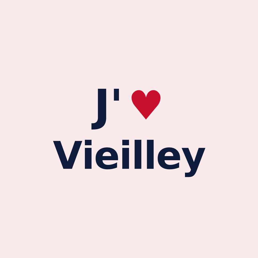 Magnet personnalisé Vieilley — design J'aime Vieilley