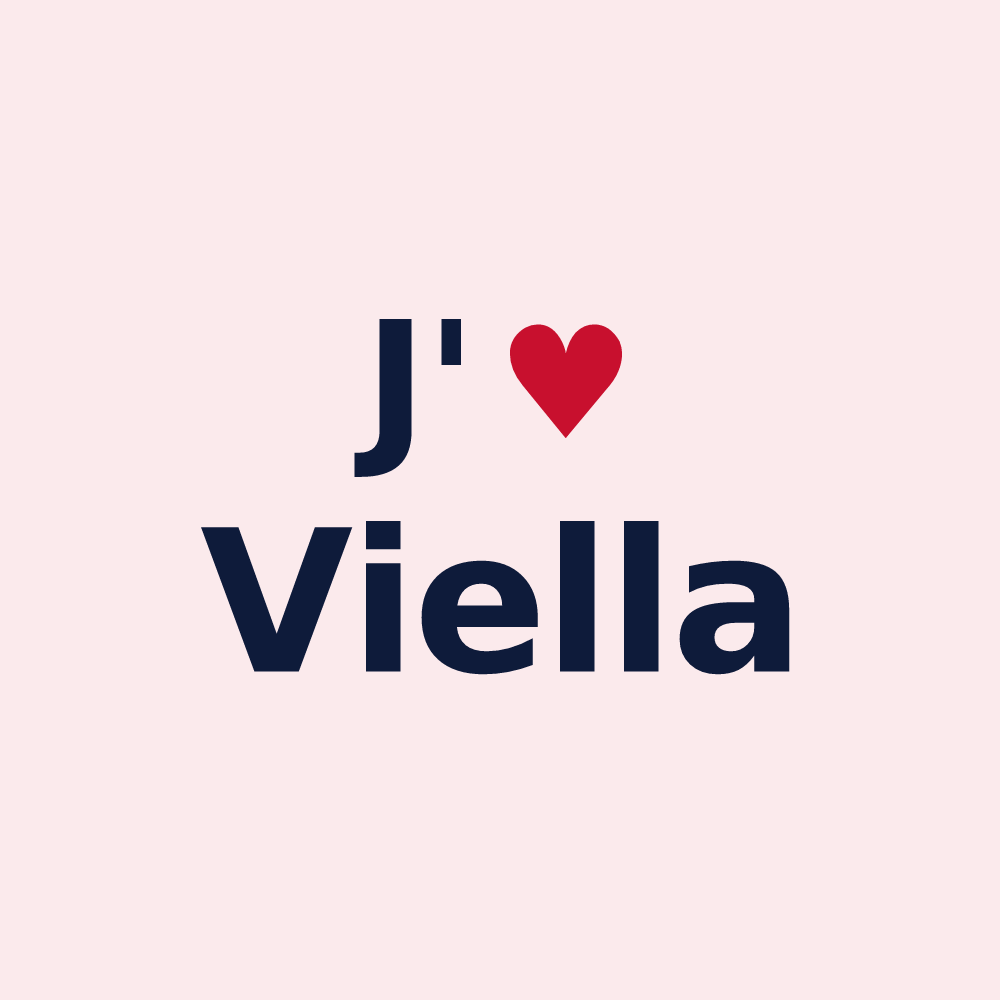 Magnet personnalisé Viella — design « J'aime Viella » imprimé sur le magnet