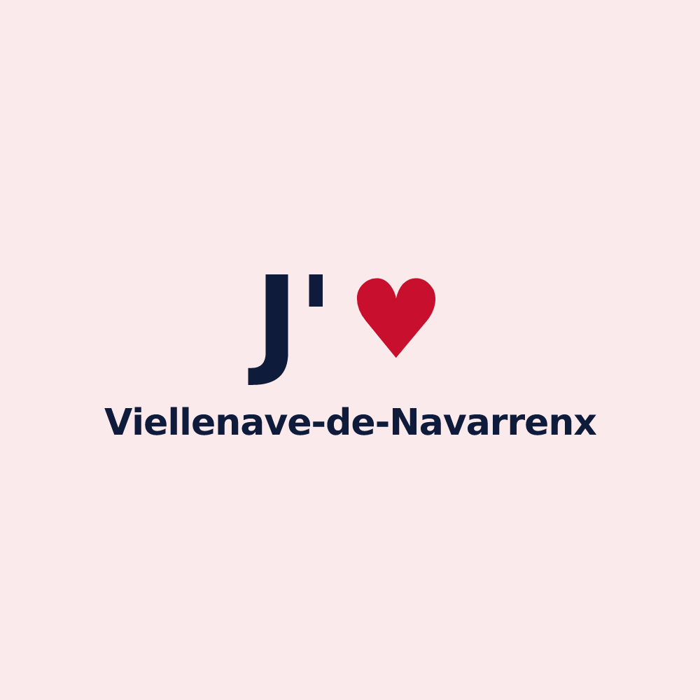 Magnet personnalisé Viellenave-de-Navarrenx — design J'aime Viellenave-de-Navarrenx
