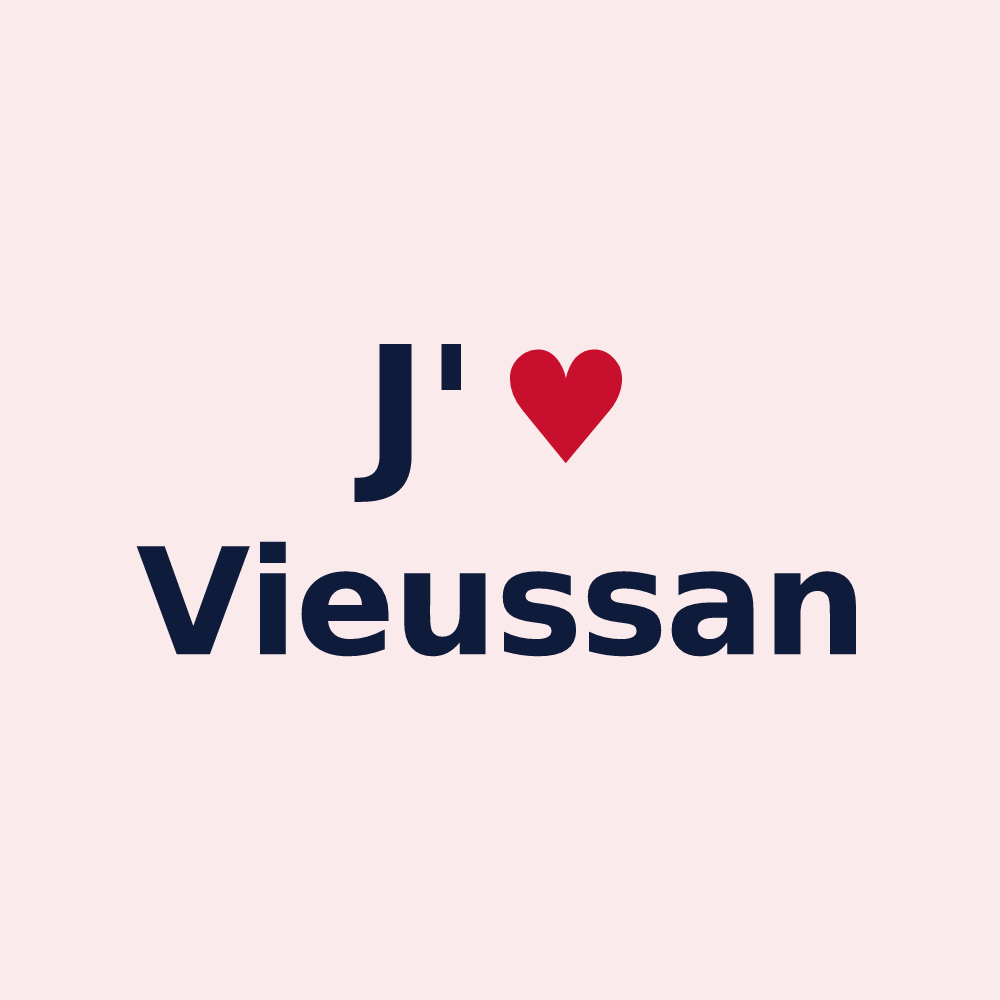 Magnet personnalisé Vieussan — design J'aime Vieussan