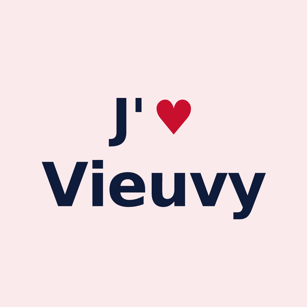 Magnet personnalisé Vieuvy — design « J'aime Vieuvy » imprimé sur le magnet