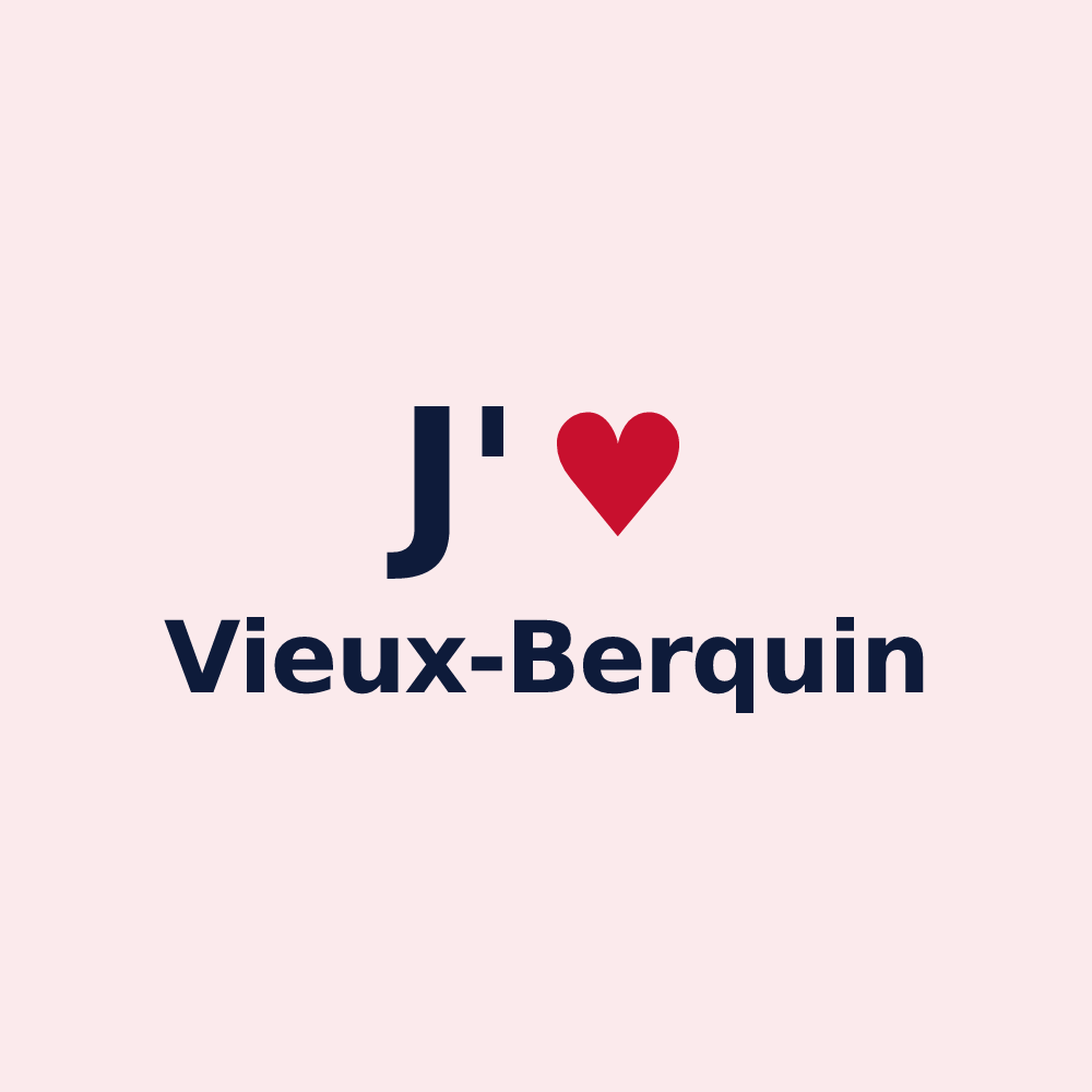 Magnet personnalisé Vieux-Berquin — design J'aime Vieux-Berquin