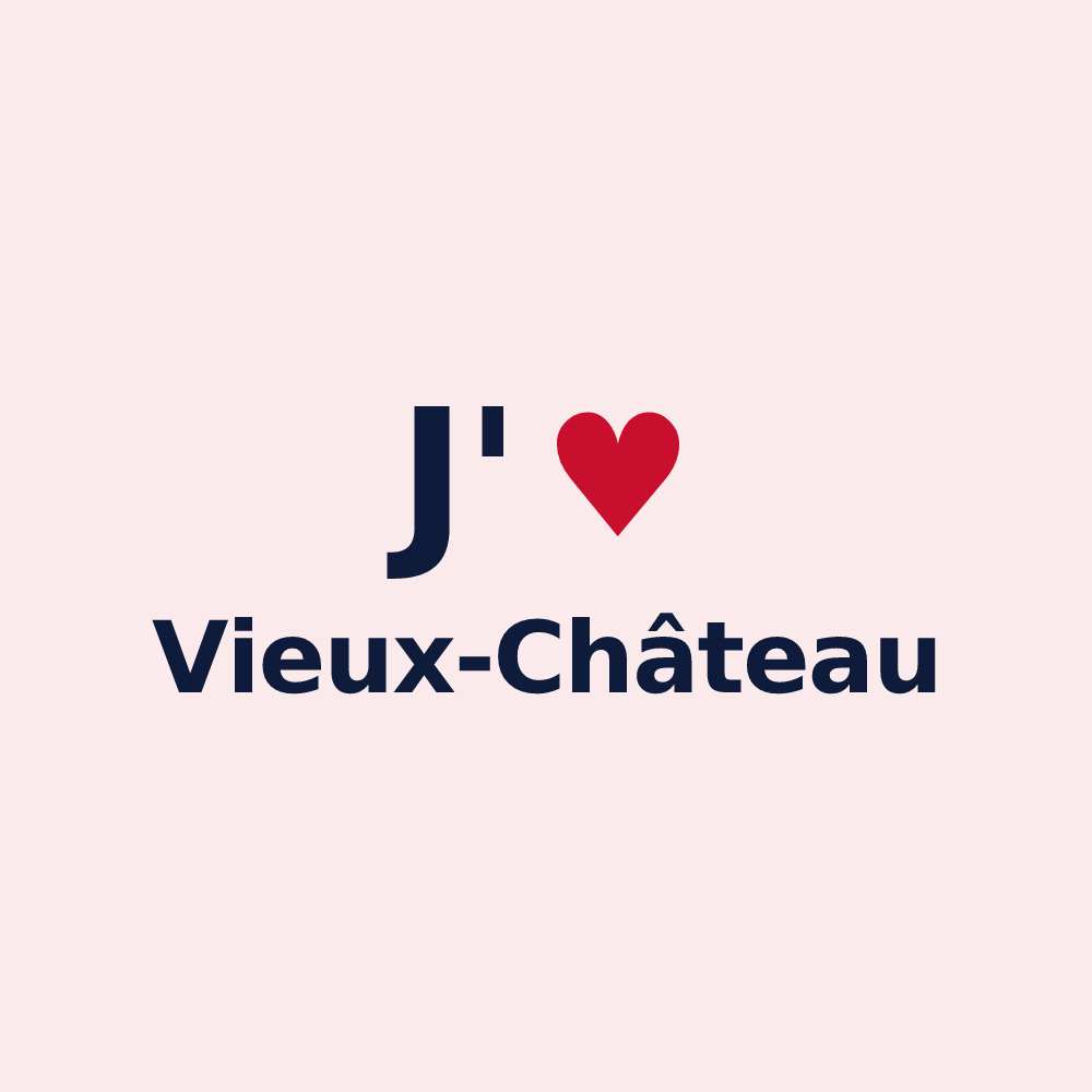 Magnet personnalisé Vieux-Château — design J'aime Vieux-Château