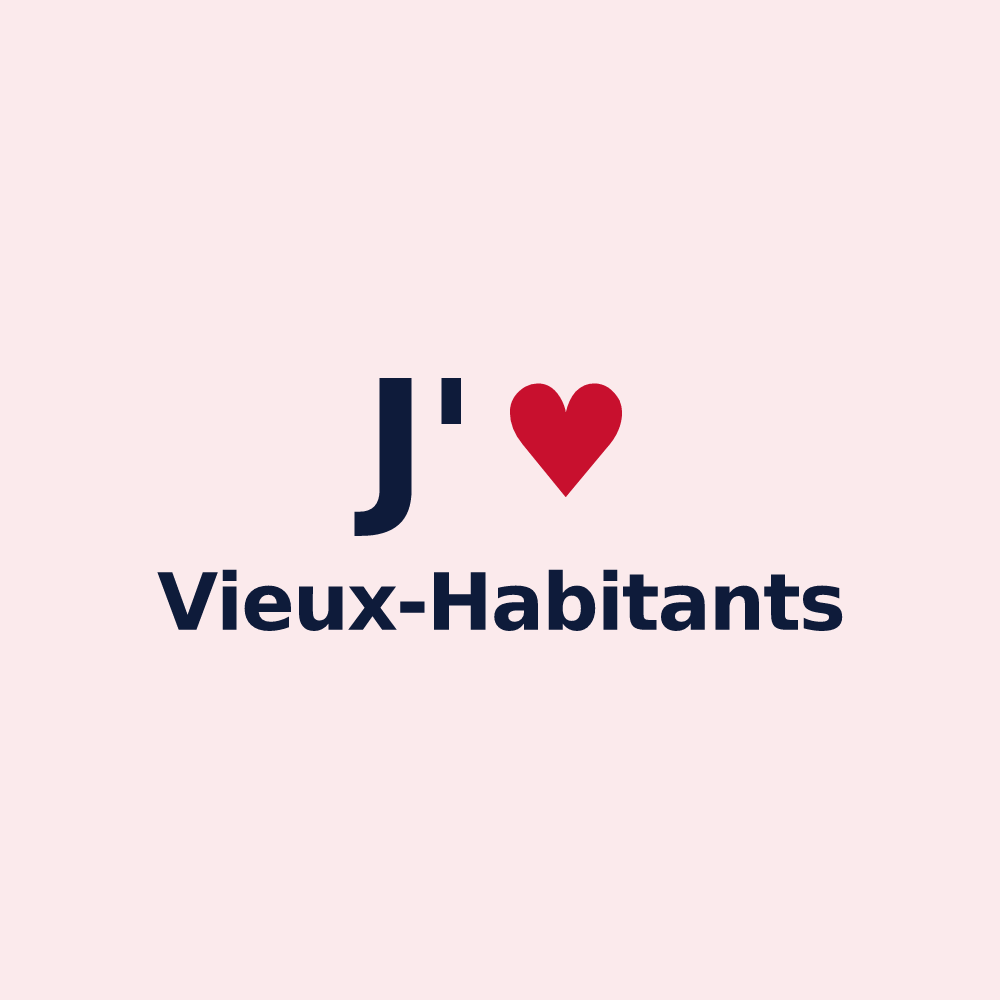 Magnet personnalisé Vieux-Habitants — design J'aime Vieux-Habitants