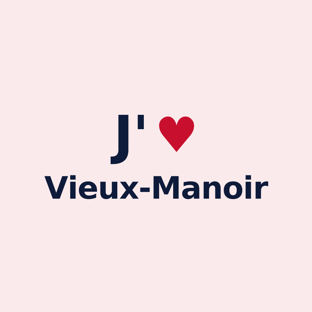 Magnet personnalisé Vieux-Manoir — design J'aime Vieux-Manoir