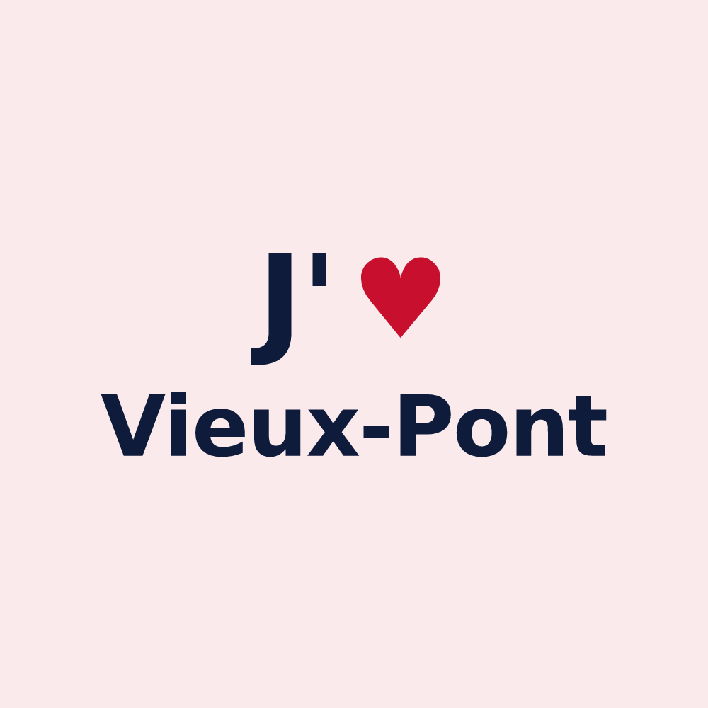 Magnet personnalisé Vieux-Pont — design J'aime Vieux-Pont