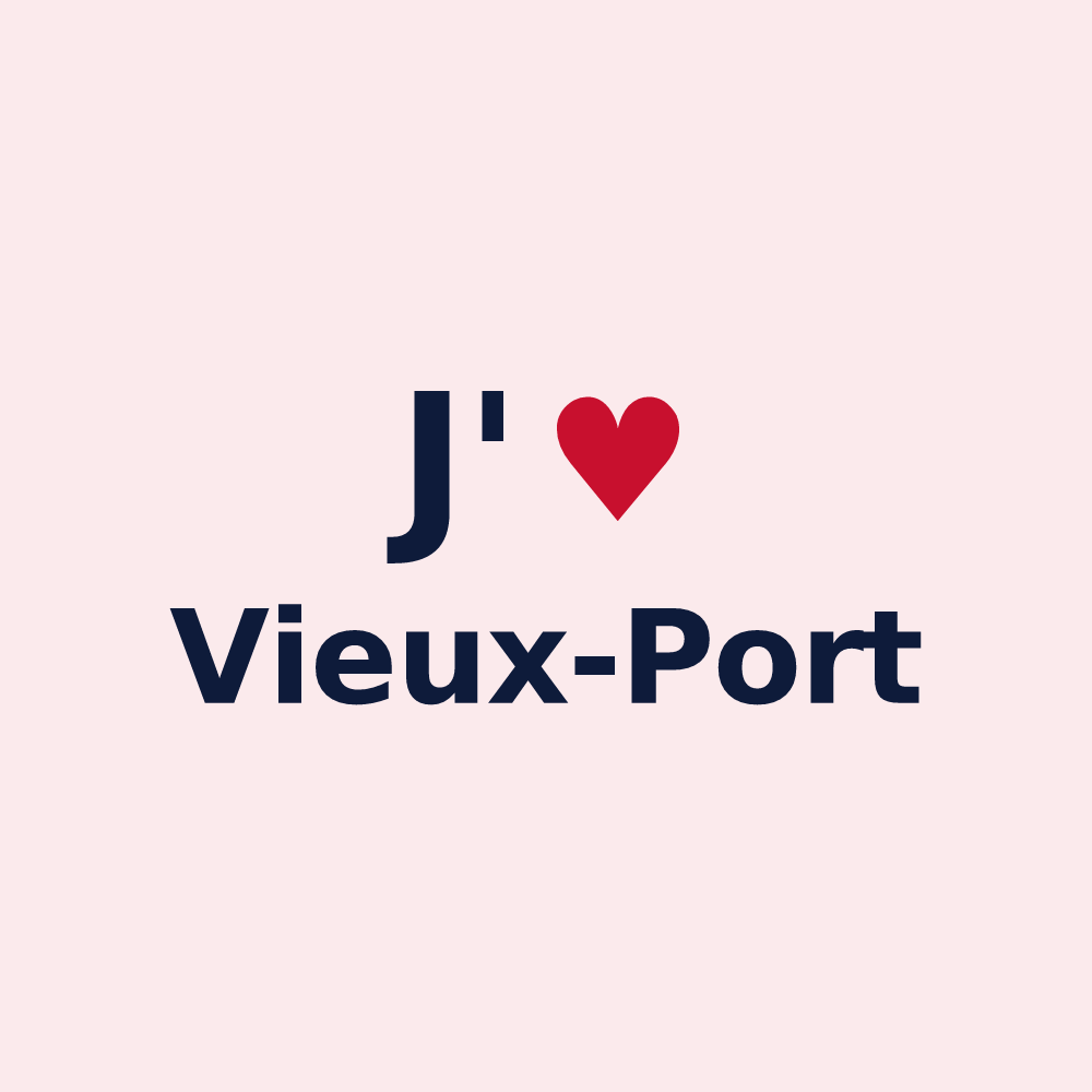 Magnet personnalisé Vieux-Port — design J'aime Vieux-Port