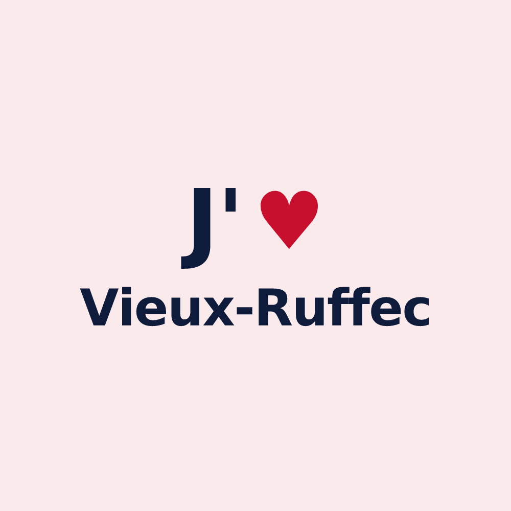 Magnet personnalisé Vieux-Ruffec — design J'aime Vieux-Ruffec
